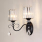 Frendorf | 1/2-Licht Klar Prismen Kristall Wandleuchte Moderne Schwarze Zylinder Wohnzimmer Wandmontage Lampe