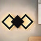 Schwarz/Weiß Rhombus Wandbeleuchtung Idee Nordic LED Metall Wandleuchte Leuchte für Schlafzimmer, Weiß/Warmes Licht