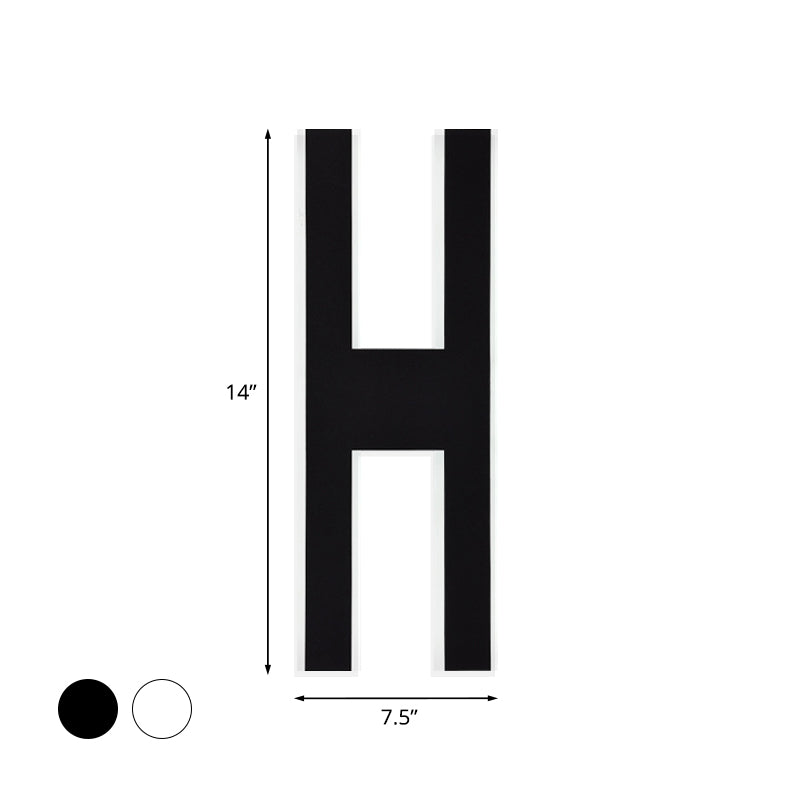 Frendorf | Alphabet Metall Wandlampe Modern LED Weiß/Schwarz Wandleuchten für Nachttische in Weiß/Warmlicht
