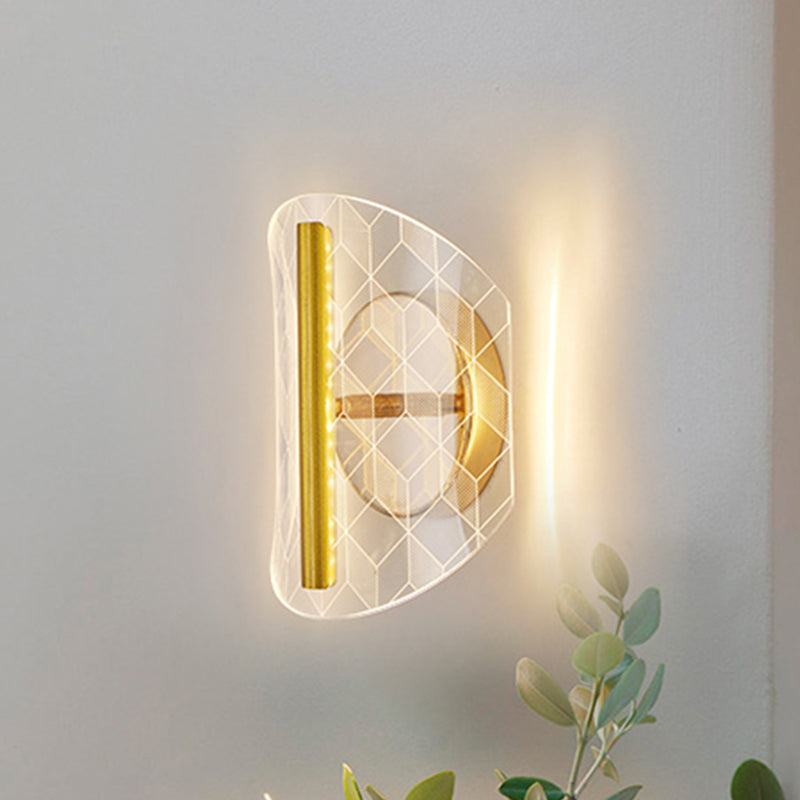 Metallic Geometrische Wandleuchte Minimal LED Gold Wandbeleuchtung Idee in Weiß/Warmlicht für das Wohnzimmer
