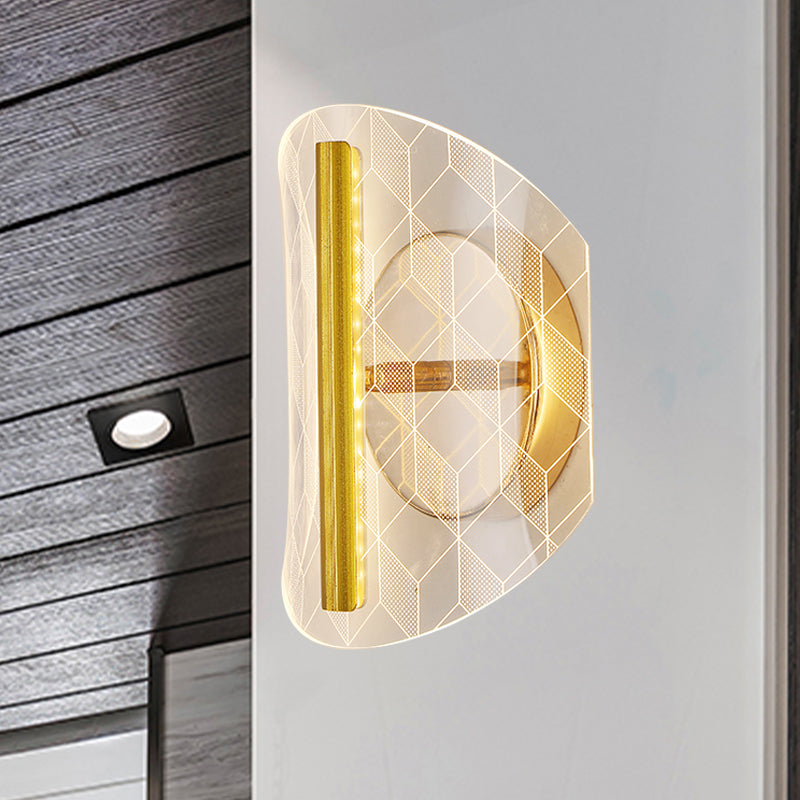 Metallic Geometrische Wandleuchte Minimal LED Gold Wandbeleuchtung Idee in Weiß/Warmlicht für das Wohnzimmer