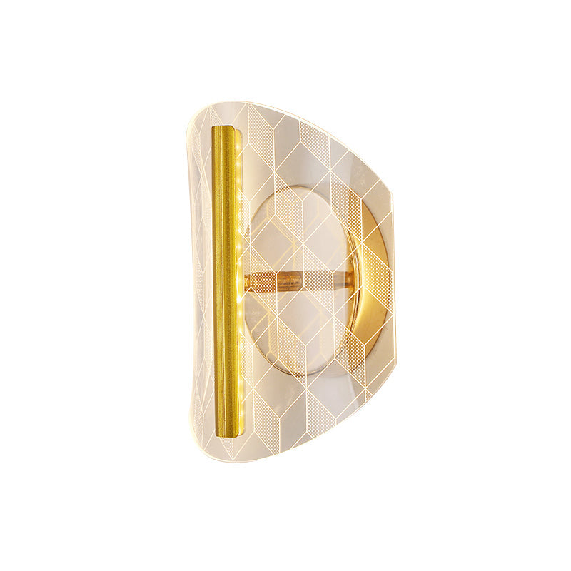 Metallic Geometrische Wandleuchte Minimal LED Gold Wandbeleuchtung Idee in Weiß/Warmlicht für das Wohnzimmer