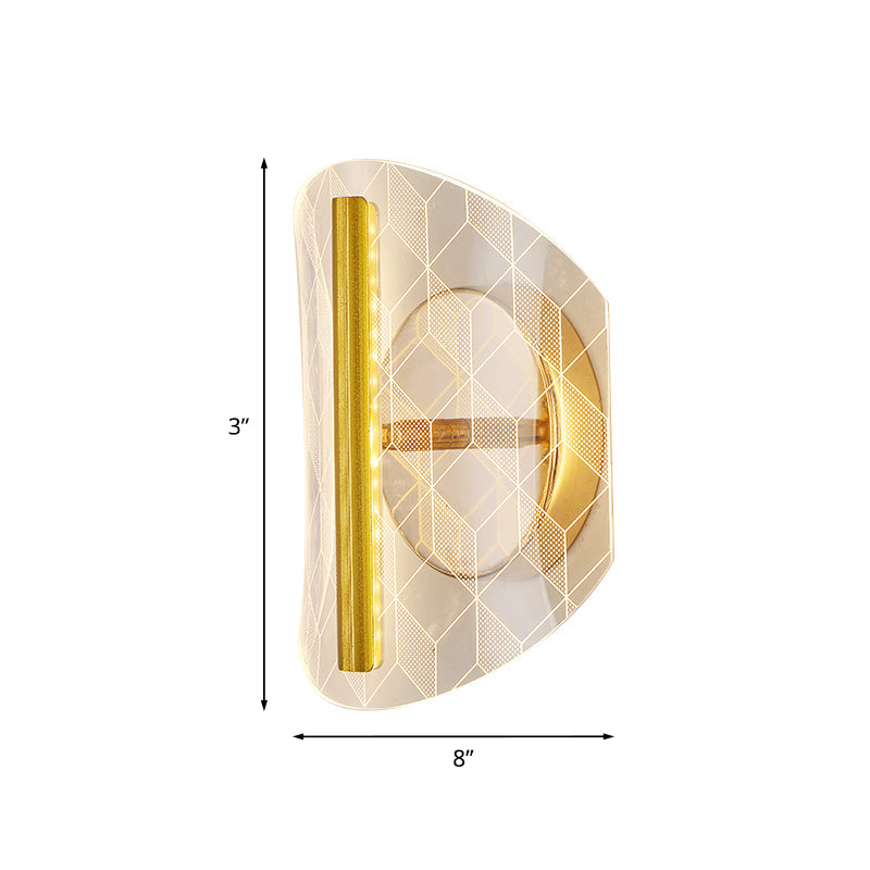 Metallic Geometrische Wandleuchte Minimal LED Gold Wandbeleuchtung Idee in Weiß/Warmlicht für das Wohnzimmer
