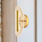 Metallic Geometrische Wandleuchte Minimal LED Gold Wandbeleuchtung Idee in Weiß/Warmlicht für das Wohnzimmer