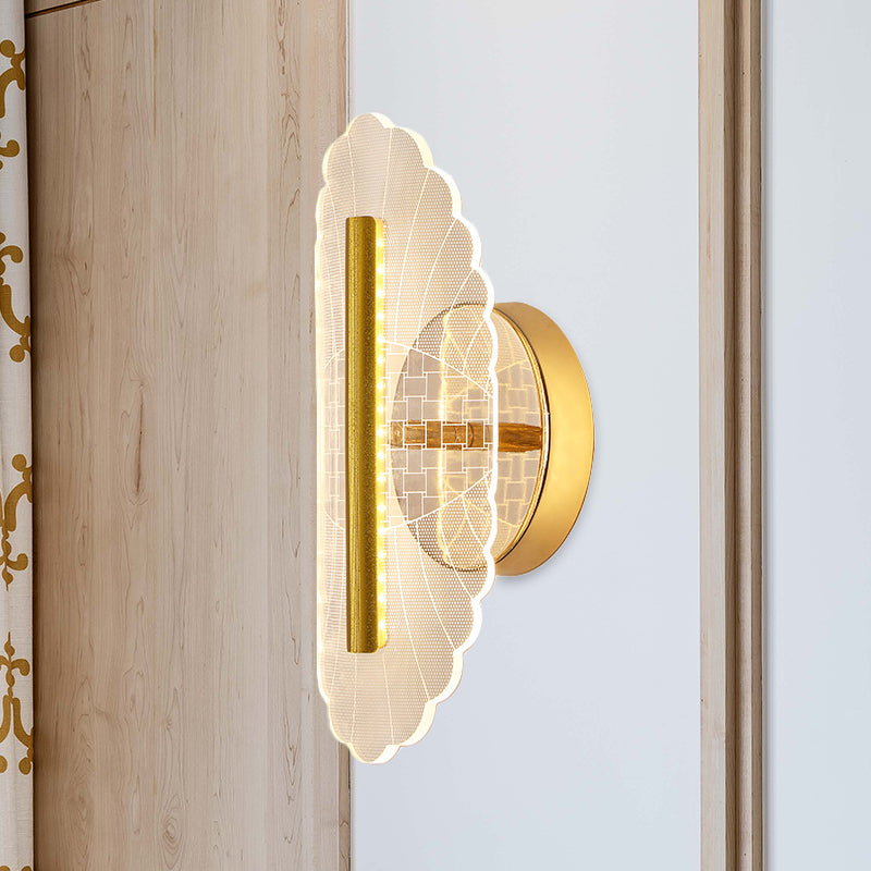 Metallic Geometrische Wandleuchte Minimal LED Gold Wandbeleuchtung Idee in Weiß/Warmlicht für das Wohnzimmer