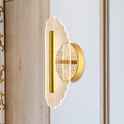 Frendorf | Metallische geometrische Wandleuchte minimalistische LED goldene Wandbeleuchtung Idee in Weiß/warmem Licht für das Wohnzimmer