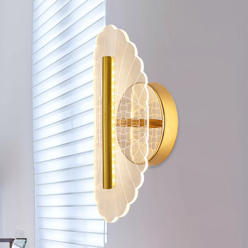 Metallic Geometrische Wandleuchte Minimal LED Gold Wandbeleuchtung Idee in Weiß/Warmlicht für das Wohnzimmer