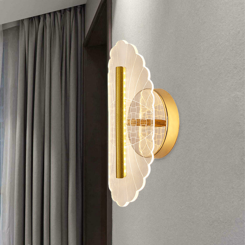 Metallic Geometrische Wandleuchte Minimal LED Gold Wandbeleuchtung Idee in Weiß/Warmlicht für das Wohnzimmer