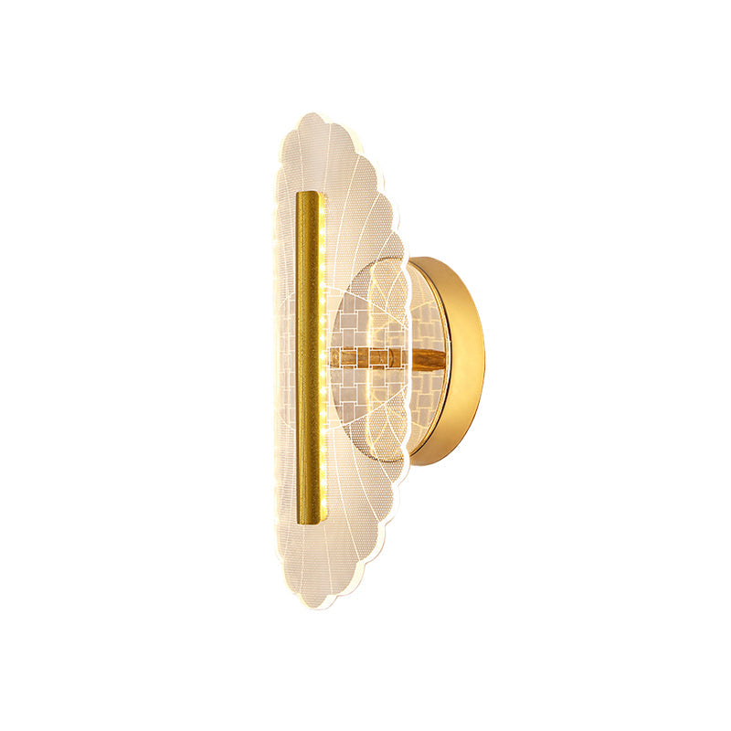 Frendorf | Metallische geometrische Wandleuchte minimalistische LED goldene Wandbeleuchtung Idee in Weiß/warmem Licht für das Wohnzimmer