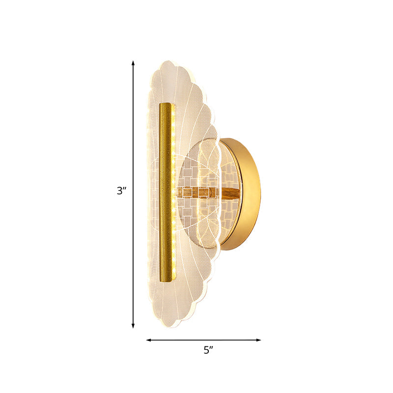 Metallic Geometrische Wandleuchte Minimal LED Gold Wandbeleuchtung Idee in Weiß/Warmlicht für das Wohnzimmer