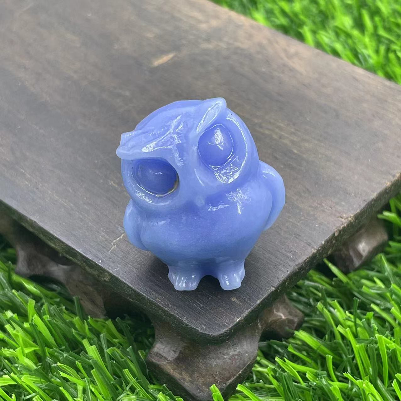 Frendorf 3.5cm natürliche Kristall Eule Ornament Edelstein Dekoration