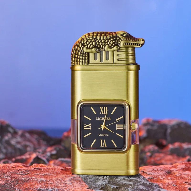 Frendorf | Windproof Feuerzeug Vintage Uhr Lünette Jet Flamme Fackel