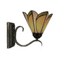 Frendorf | Gelbe konische Wandlampe 1 Kopf Tiffany-Glas-Wandleuchte in Antikbronze für das Arbeitszimmer