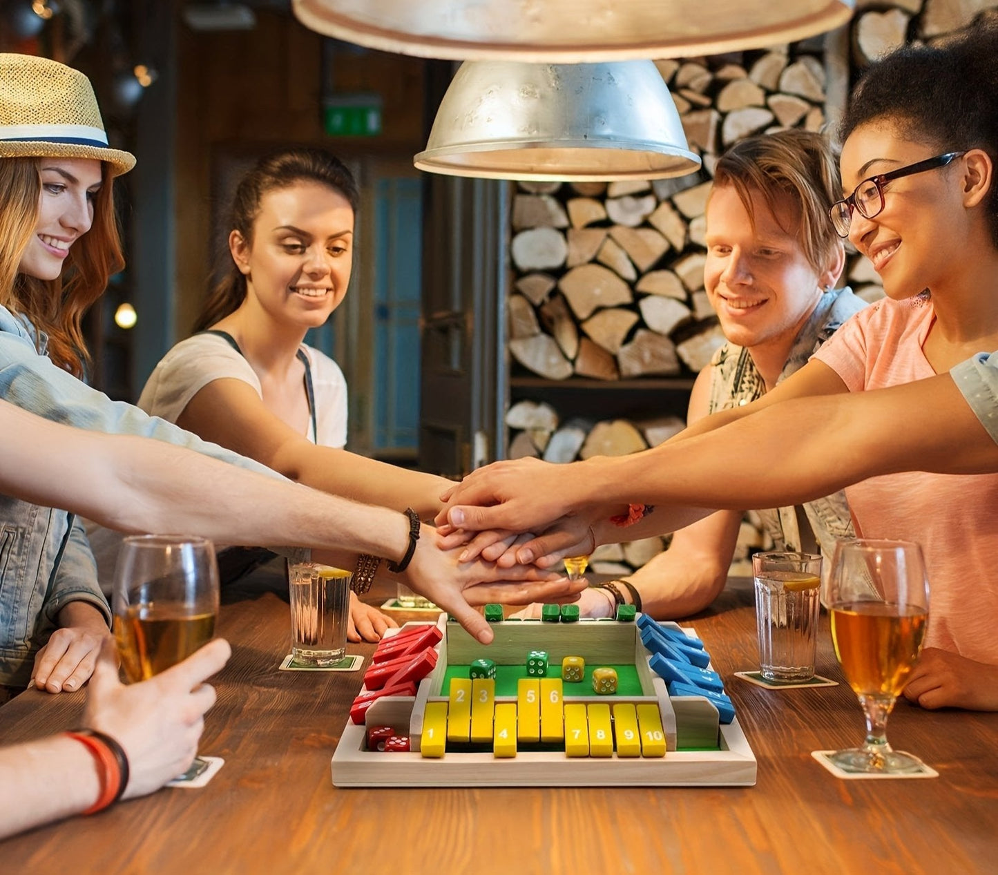 Frendorf | Shut The Box Spiel, Holzbrett Würfelspiele