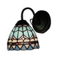 Frendorf | Glas in lood Koepel Wandlamp 1 Licht Mediterrane Stijl Wandlamp in Blauw voor Trap