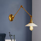 Frendorf | Cone Frosted Glass Wandlamp Vintage Stil Enkele Gloeilamp Slaapkamer Scone Lamp in Messing