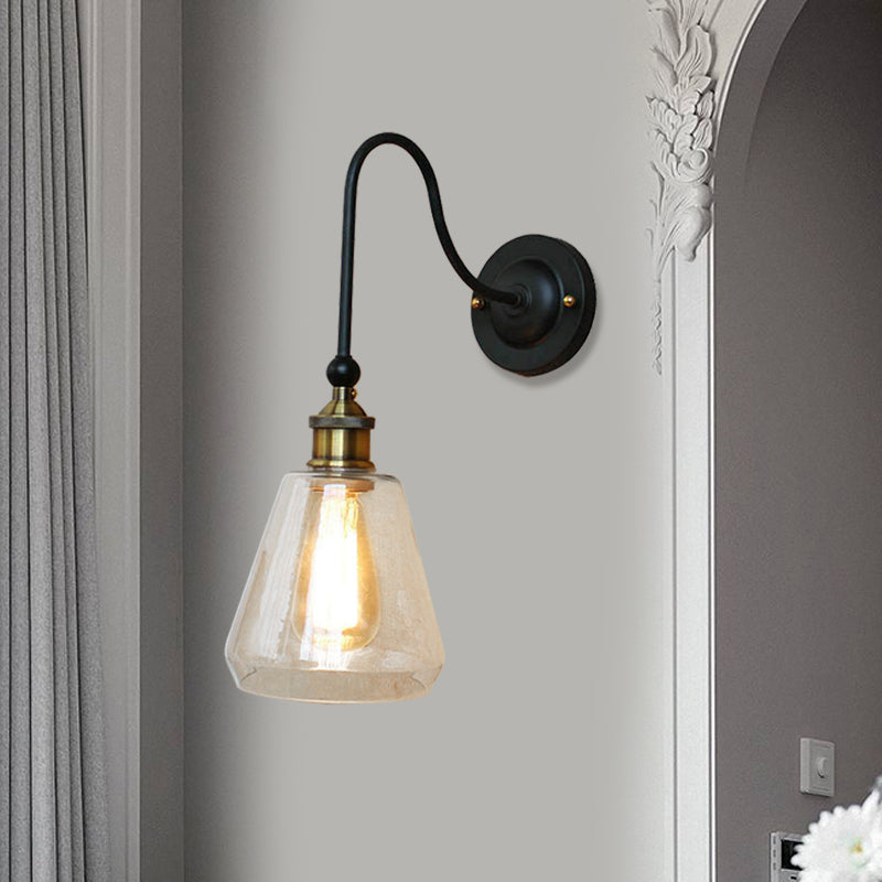 Frendorf | 1 Leuchtmittel Tapered Wandmontierte Lichtarmatur Rustikaler Stil Messing Klarglas Beleuchtung