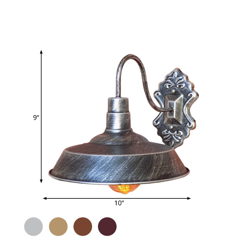 Frendorf | 1 Licht Scheune Wandmontage Licht Antieke Stijl Koper/Roest Smeedijzeren Wandlamp voor Balkon