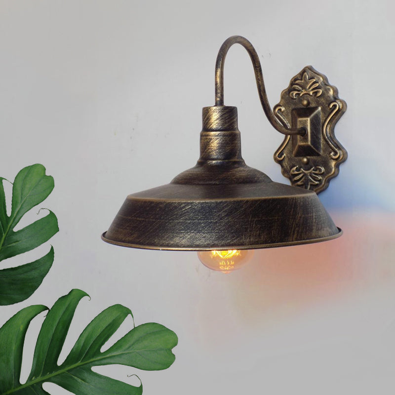 Frendorf | 1 Licht Scheune Wandmontage Licht Antieke Stijl Koper/Roest Smeedijzeren Wandlamp voor Balkon