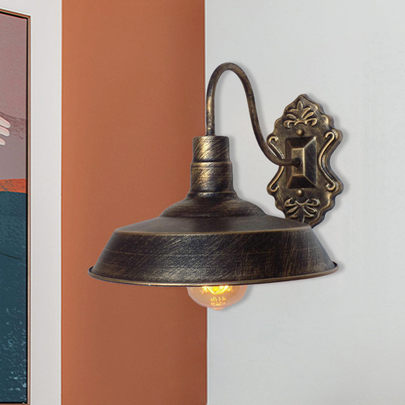 Frendorf | 1 Licht Scheune Wandmontage Licht Antieke Stijl Koper/Roest Smeedijzeren Wandlamp voor Balkon
