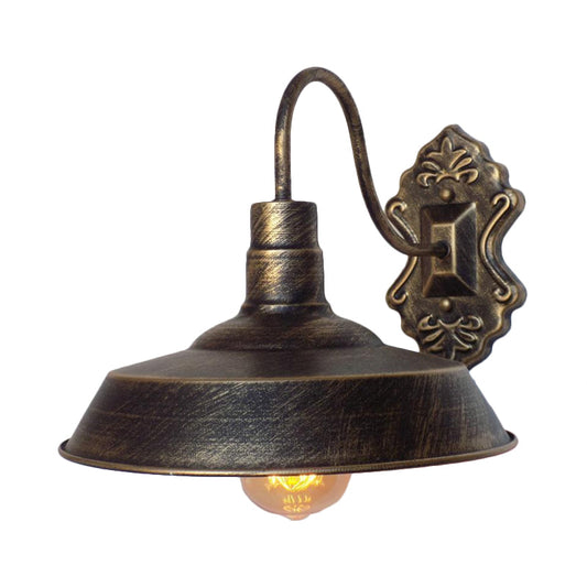 Frendorf | 1 Licht Scheune Wandmontage Licht Antieke Stijl Koper/Roest Smeedijzeren Wandlamp voor Balkon