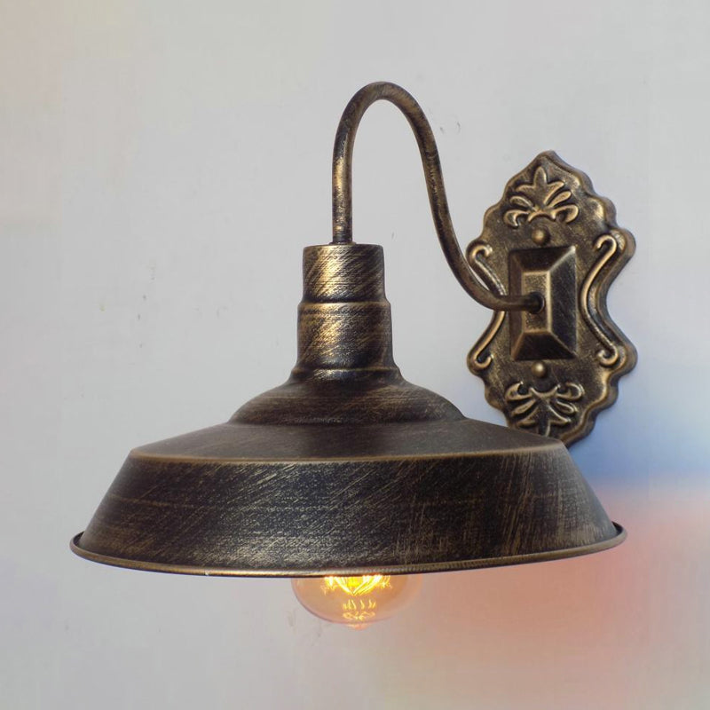 Frendorf | 1 Licht Scheune Wandmontage Licht Antieke Stijl Koper/Roest Smeedijzeren Wandlamp voor Balkon