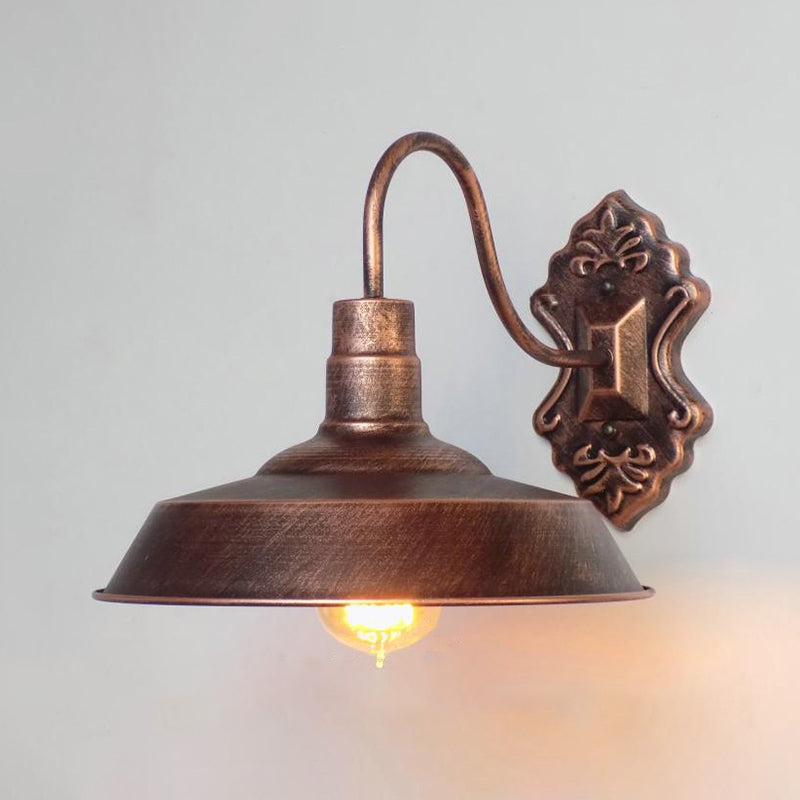 Frendorf | 1 Licht Scheune Wandmontage Licht Antieke Stijl Koper/Roest Smeedijzeren Wandlamp voor Balkon