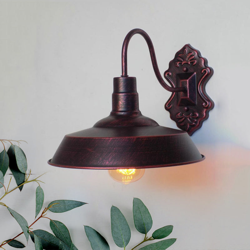 Frendorf | 1 Licht Scheune Wandmontage Licht Antieke Stijl Koper/Roest Smeedijzeren Wandlamp voor Balkon