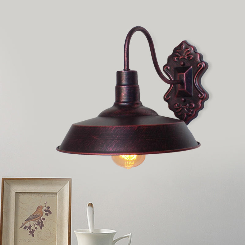 Frendorf | 1 Licht Scheune Wandmontage Licht Antieke Stijl Koper/Roest Smeedijzeren Wandlamp voor Balkon