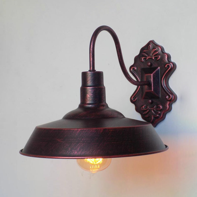 Frendorf | 1 Licht Scheune Wandmontage Licht Antieke Stijl Koper/Roest Smeedijzeren Wandlamp voor Balkon