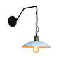 Frendorf | Vintage Schotel Shade Wandverlichting 1 Bulb Metallic Wandlamp met Ketting in Wit voor Slaapkamer