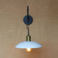 Frendorf | Vintage Schotel Shade Wandverlichting 1 Bulb Metallic Wandlamp met Ketting in Wit voor Slaapkamer