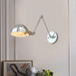 Frendorf | Gewölbte Metall Wandleuchte Industriestil 1 Licht Schlafzimmer Wandlampe mit Schwenkarm in Chrom