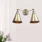 Frendorf | 2 Lichten Metalen Wandlamp Sconces Retro Stijl Zwart/Koper Conische Schaduw Restaurant Wandmontage Fitting