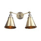 Frendorf | 2 Lichten Metalen Wandlamp Sconces Retro Stijl Zwart/Koper Conische Schaduw Restaurant Wandmontage Fitting