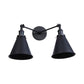 Frendorf | 2 Lichten Metalen Wandlamp Sconces Retro Stijl Zwart/Koper Conische Schaduw Restaurant Wandmontage Fitting
