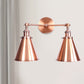 Frendorf | 2 Lichten Metalen Wandlamp Sconces Retro Stijl Zwart/Koper Conische Schaduw Restaurant Wandmontage Fitting