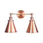 Frendorf | 2 Lichten Metalen Wandlamp Sconces Retro Stijl Zwart/Koper Conische Schaduw Restaurant Wandmontage Fitting