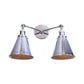 Frendorf | 2 Lichten Metalen Wandlamp Sconces Retro Stijl Zwart/Koper Conische Schaduw Restaurant Wandmontage Fitting