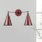 Frendorf | 2 Lichten Metalen Wandlamp Sconces Retro Stijl Zwart/Koper Conische Schaduw Restaurant Wandmontage Fitting