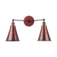 Frendorf | 2 Lichten Metalen Wandlamp Sconces Retro Stijl Zwart/Koper Conische Schaduw Restaurant Wandmontage Fitting