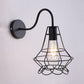 Frendorf | Vase Cage Metallic Wandlamp Fixture Vintage 1 Kop Restaurant Wand Fixture Licht met Gebogen Arm in Zwart