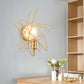 Frendorf | Metalen Ster-Gevangen Wandlamp Sconces Loft Stijl 1 Gloeilamp Slaapkamer Wandverlichting in Zwart/Goud