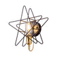 Frendorf | Metalen Ster-Gevangen Wandlamp Sconces Loft Stijl 1 Gloeilamp Slaapkamer Wandverlichting in Zwart/Goud