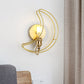 Frendorf | 1 Licht Wandverlichting met Maankooi Schaduw Metaal Loftstijl Slaapkamer Wandlamp In Goud