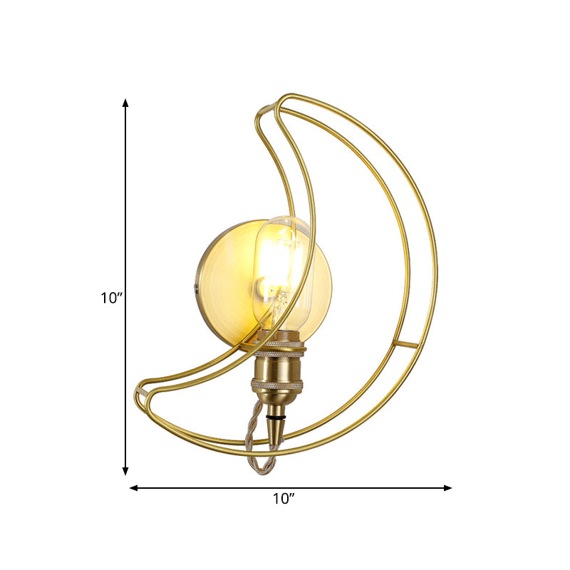 Frendorf | 1 Licht Wandverlichting met Maankooi Schaduw Metaal Loftstijl Slaapkamer Wandlamp In Goud