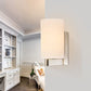 Frendorf | Weiße Glaszylinder-Wandlampe Modern 1 Licht Chrom Wandleuchte für Durchgang