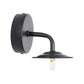 Frendorf | Schwarze Ausführung 1-Glühbirne Wandlampe Industrie Metallflachschirm Wandmontierte Lampe für Schlafzimmer