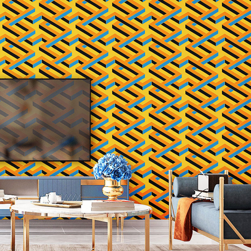 Frendorf | 3D Kleurblok Wandkunst in Natuurlijke Kleur Pleister Wallpaperset voor Thuisdecoratie, 33' x 20.5"