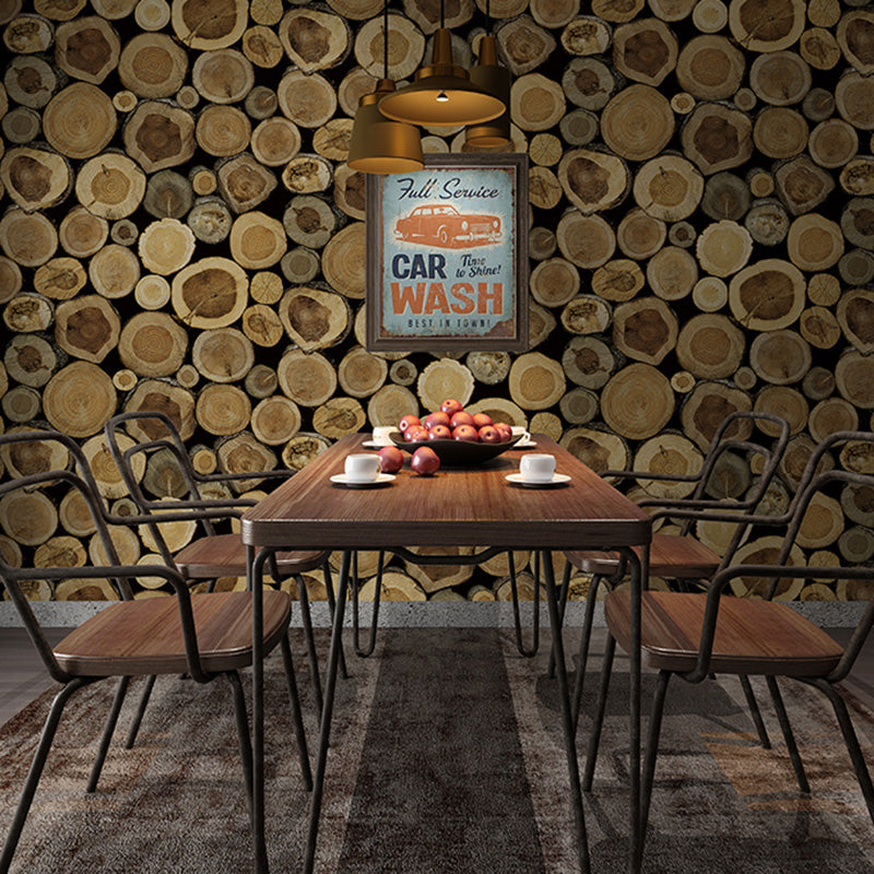 Holzscheit Tapetenrolle für Café-Dekoration, natürliche Farbe, 10 Meter x 52 Zentimeter